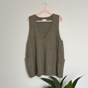 Becool NWOT Olive Green Sleeveless Knit Sweater Vest